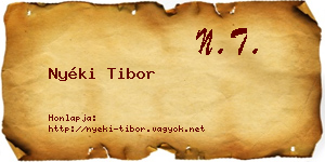 Nyéki Tibor névjegykártya